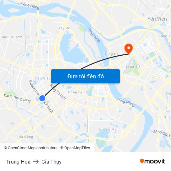 Trung Hoà to Gia Thụy map