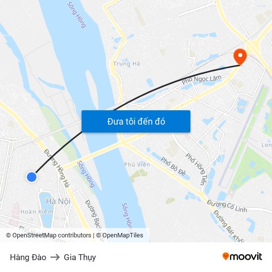 Hàng Đào to Gia Thụy map