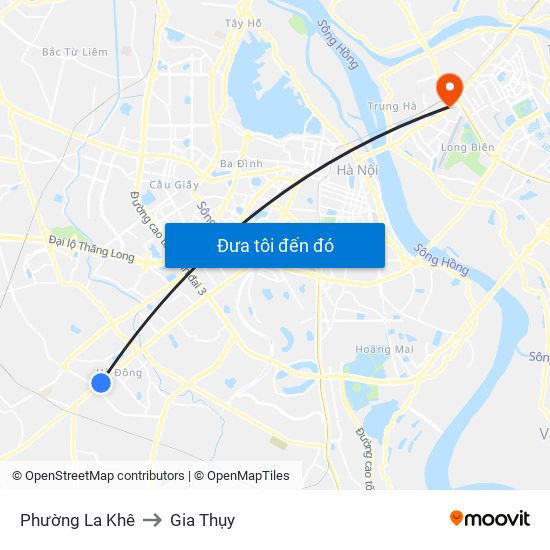 Phường La Khê to Gia Thụy map