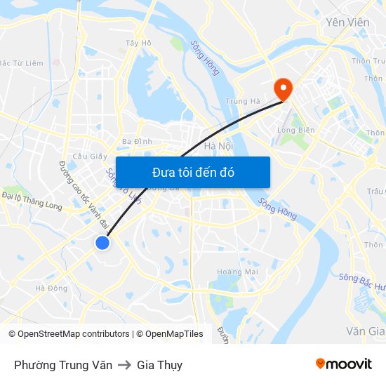 Phường Trung Văn to Gia Thụy map