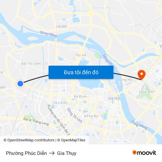 Phường Phúc Diễn to Gia Thụy map