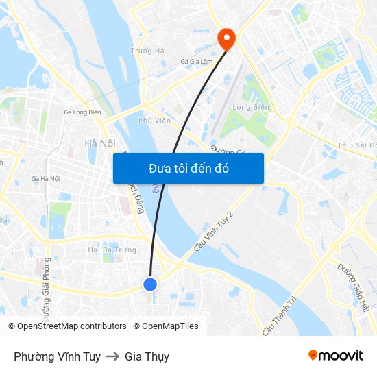 Phường Vĩnh Tuy to Gia Thụy map