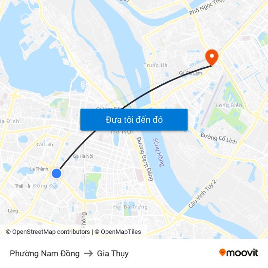 Phường Nam Đồng to Gia Thụy map