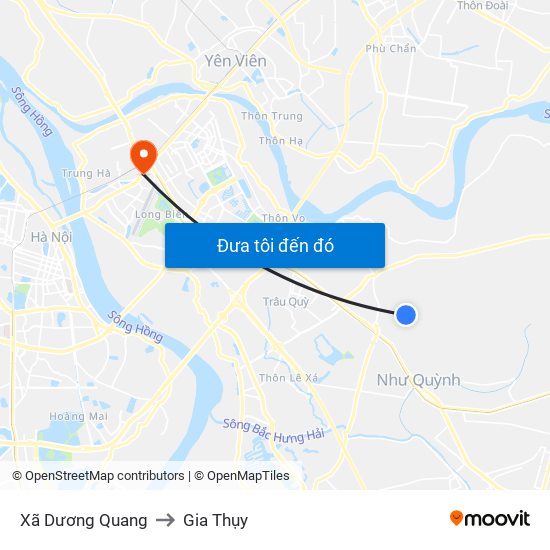 Xã Dương Quang to Gia Thụy map