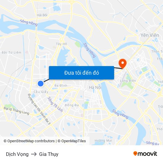 Dịch Vọng to Gia Thụy map