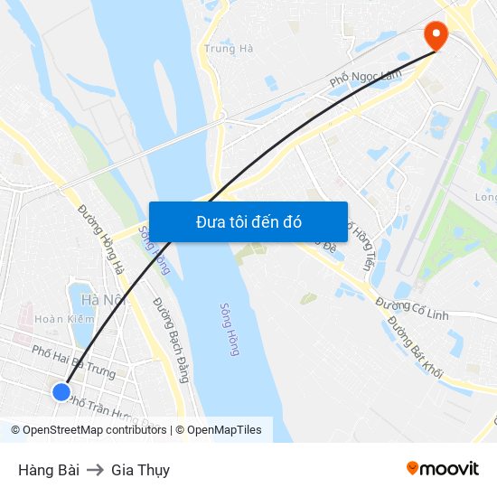 Hàng Bài to Gia Thụy map