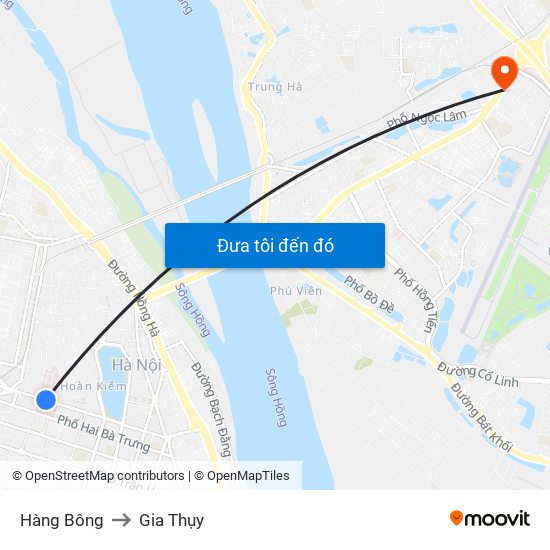 Hàng Bông to Gia Thụy map