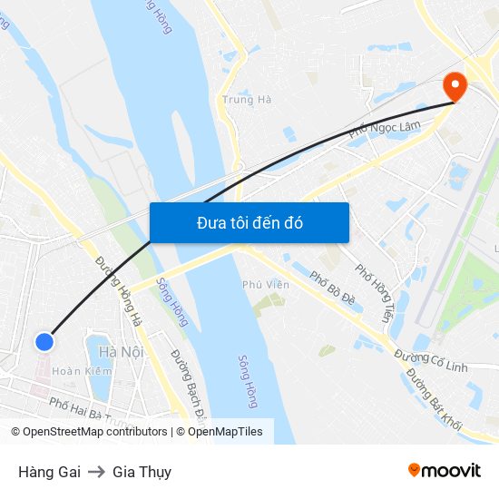 Hàng Gai to Gia Thụy map
