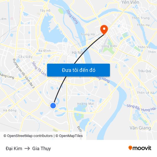 Đại Kim to Gia Thụy map