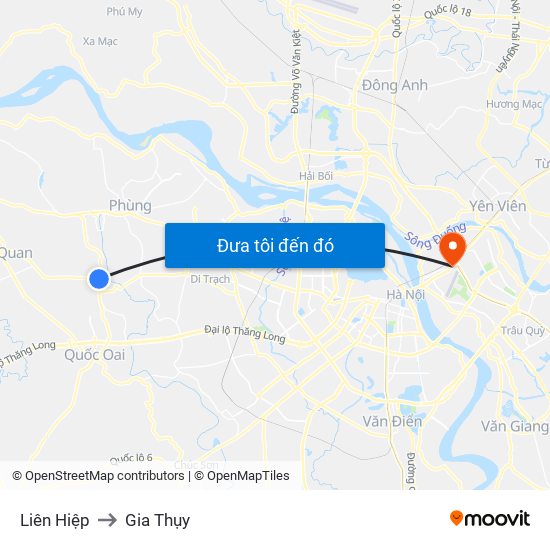 Liên Hiệp to Gia Thụy map