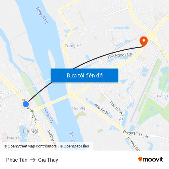 Phúc Tân to Gia Thụy map