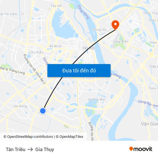 Tân Triều to Gia Thụy map