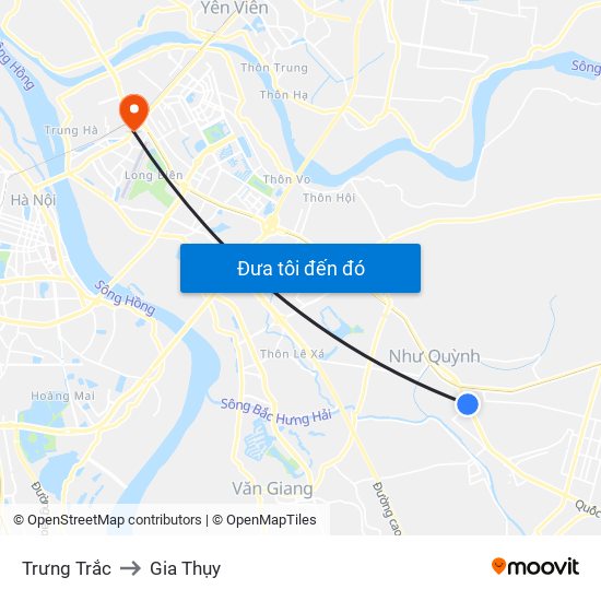 Trưng Trắc to Gia Thụy map