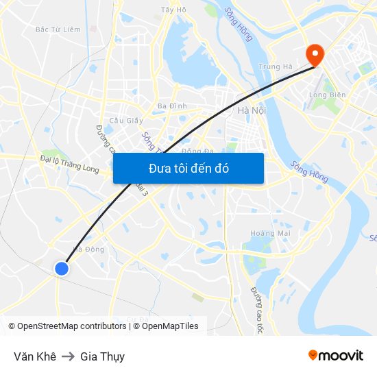 Văn Khê to Gia Thụy map