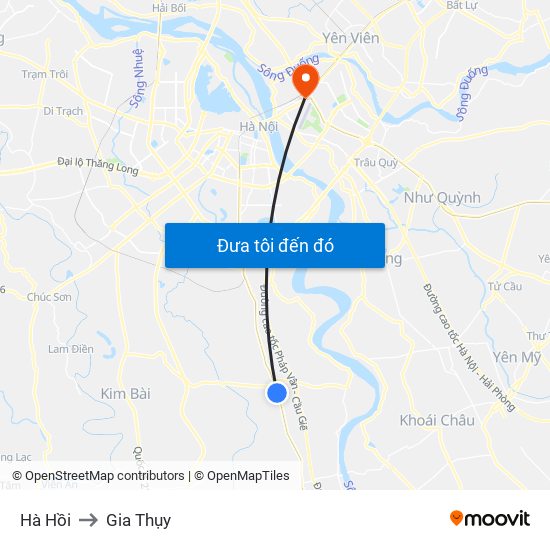 Hà Hồi to Gia Thụy map