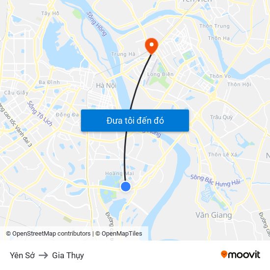 Yên Sở to Gia Thụy map