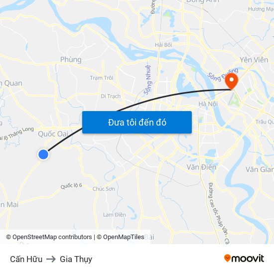 Cấn Hữu to Gia Thụy map