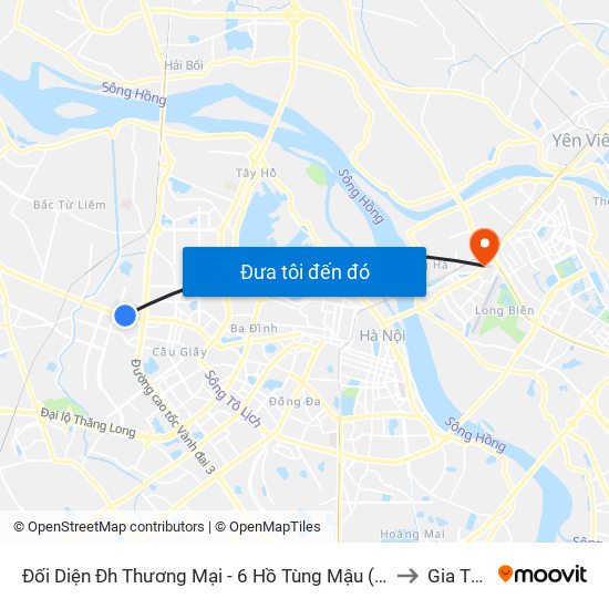 Đối Diện Đh Thương Mại - 6 Hồ Tùng Mậu (Cột Sau) to Gia Thụy map