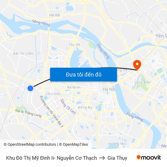 Khu Đô Thị Mỹ Đình Ii- Nguyễn Cơ Thạch to Gia Thụy map