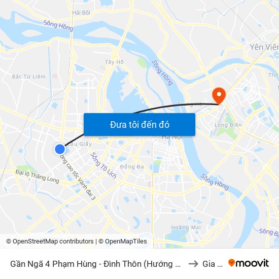 Gần Ngã 4 Phạm Hùng - Đình Thôn (Hướng Đi Khuất Duy Tiến)-Cột Sau to Gia Thụy map