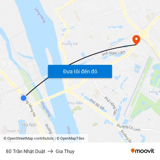 80 Trần Nhật Duật to Gia Thụy map