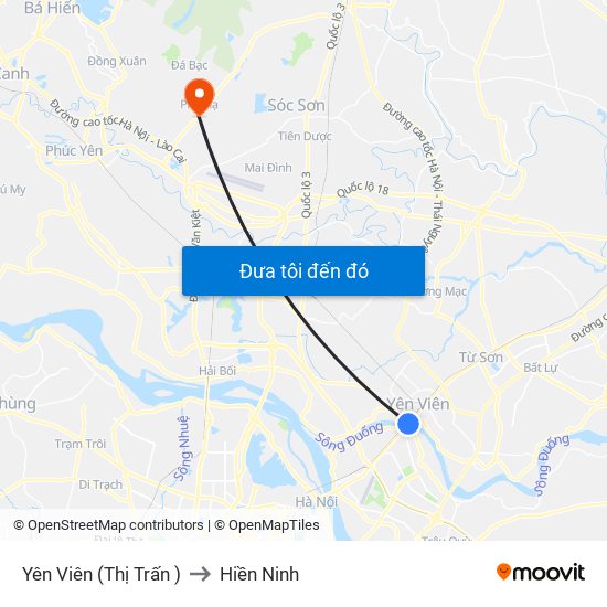 Yên Viên (Thị Trấn ) to Hiền Ninh map