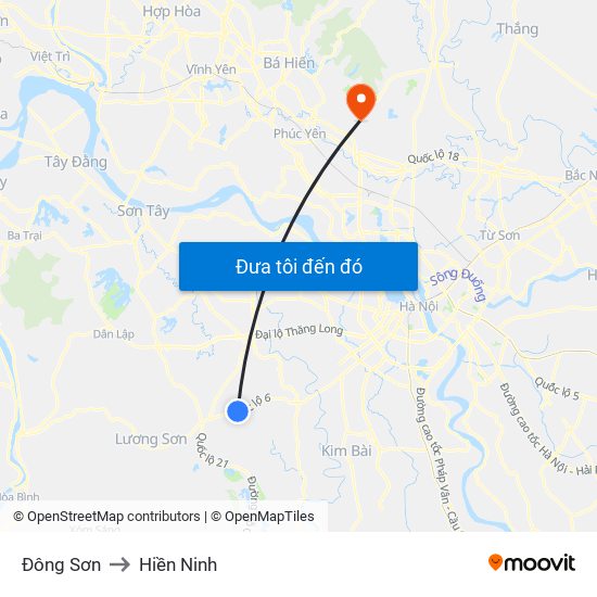 Đông Sơn to Hiền Ninh map