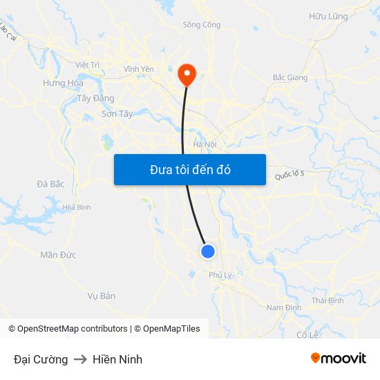 Đại Cường to Hiền Ninh map