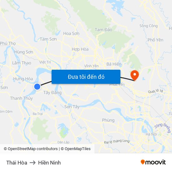 Thái Hòa to Hiền Ninh map