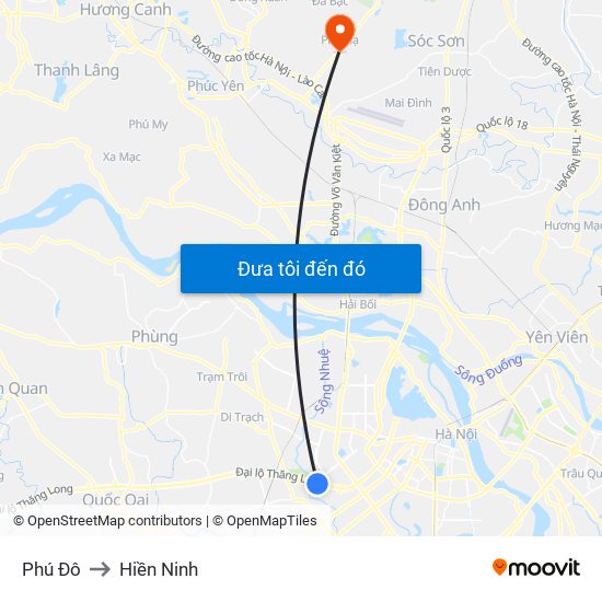 Phú Đô to Hiền Ninh map