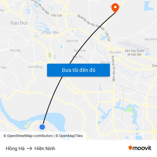 Hồng Hà to Hiền Ninh map