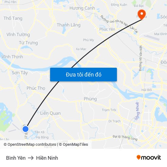 Bình Yên to Hiền Ninh map