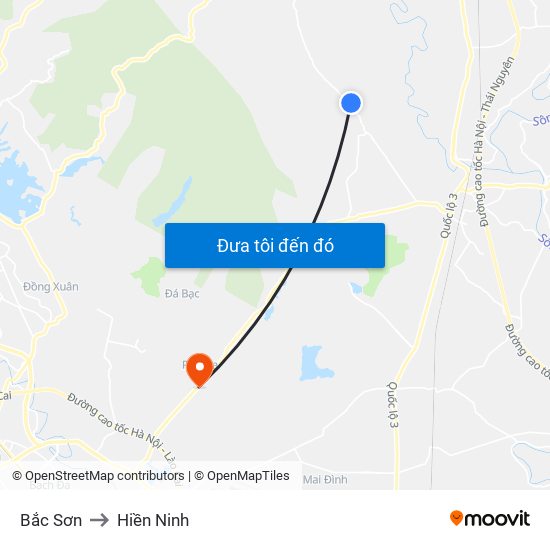 Bắc Sơn to Hiền Ninh map