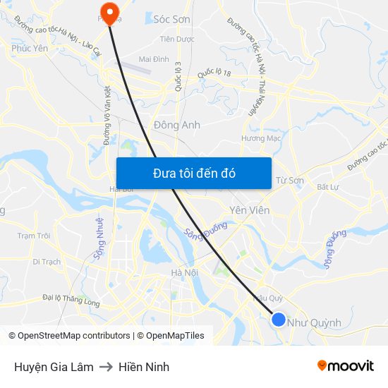 Huyện Gia Lâm to Hiền Ninh map