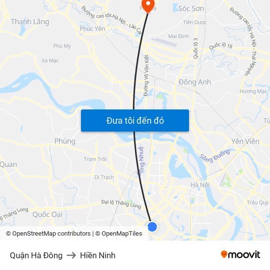 Quận Hà Đông to Hiền Ninh map