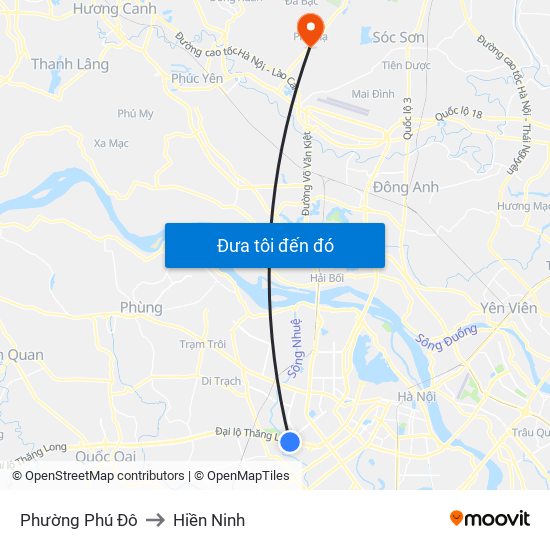 Phường Phú Đô to Hiền Ninh map