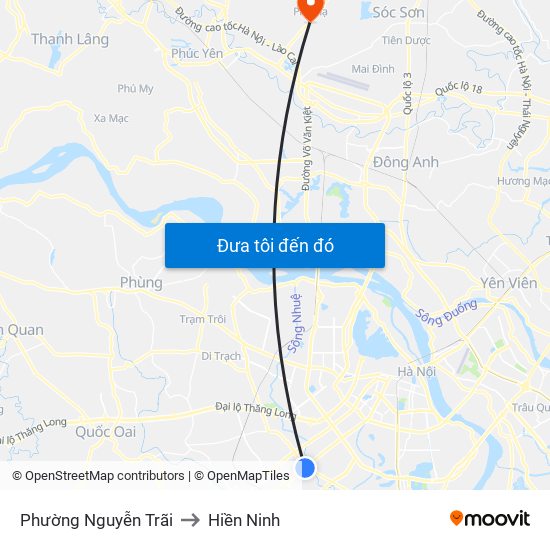 Phường Nguyễn Trãi to Hiền Ninh map