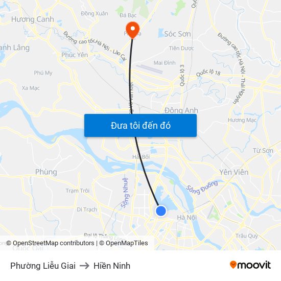 Phường Liễu Giai to Hiền Ninh map