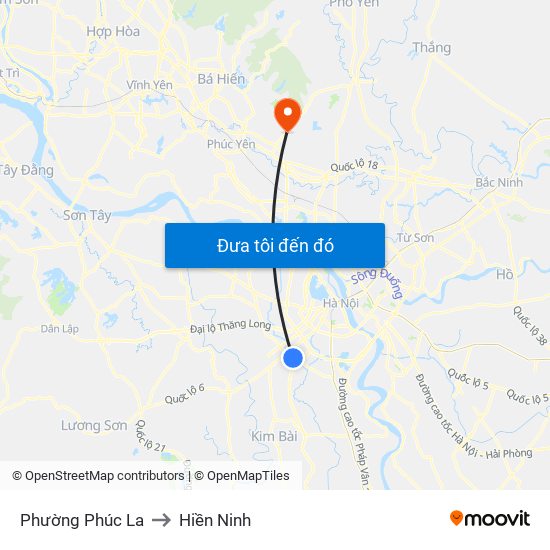 Phường Phúc La to Hiền Ninh map