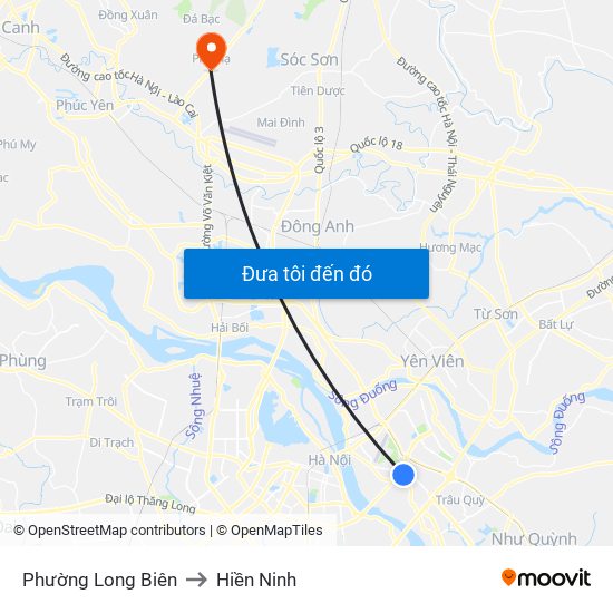 Phường Long Biên to Hiền Ninh map