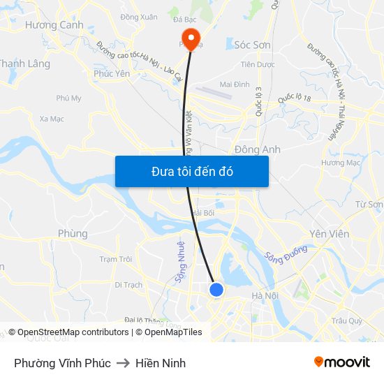 Phường Vĩnh Phúc to Hiền Ninh map
