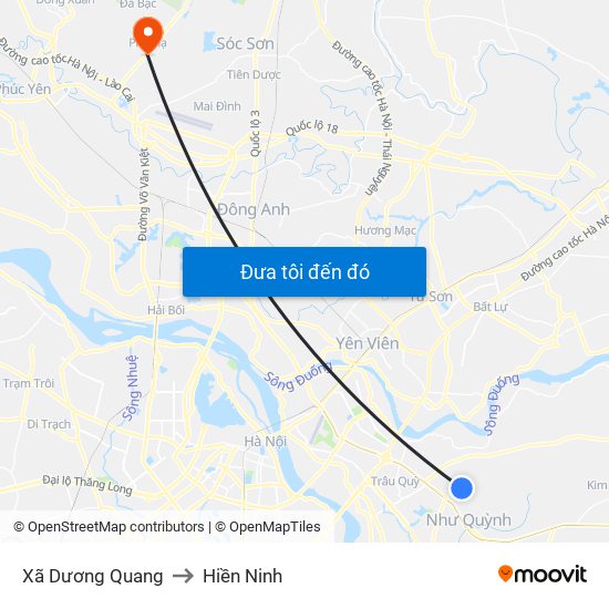 Xã Dương Quang to Hiền Ninh map