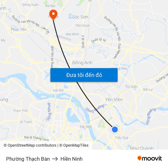 Phường Thạch Bàn to Hiền Ninh map