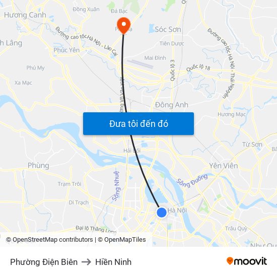 Phường Điện Biên to Hiền Ninh map