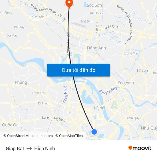 Giáp Bát to Hiền Ninh map