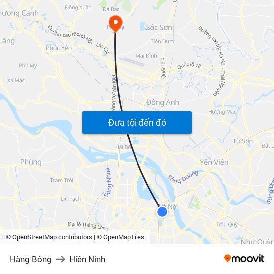 Hàng Bông to Hiền Ninh map