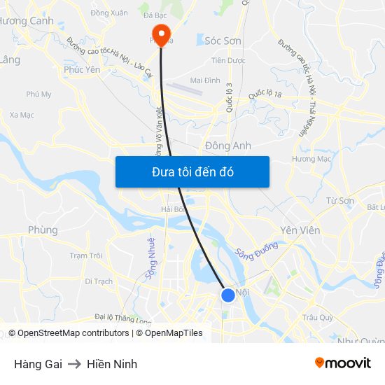 Hàng Gai to Hiền Ninh map