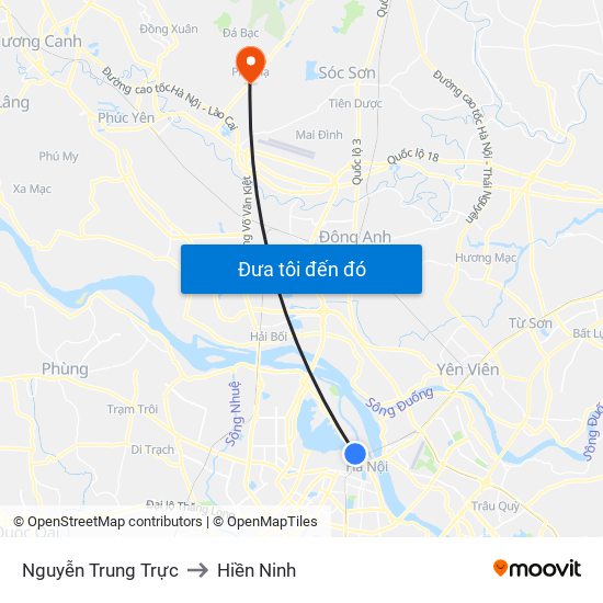 Nguyễn Trung Trực to Hiền Ninh map