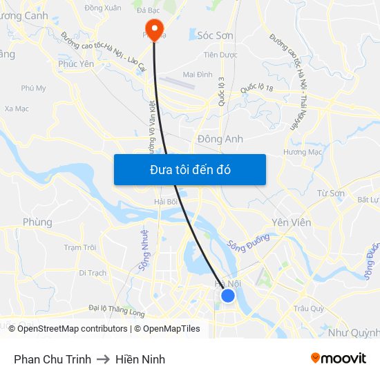 Phan Chu Trinh to Hiền Ninh map