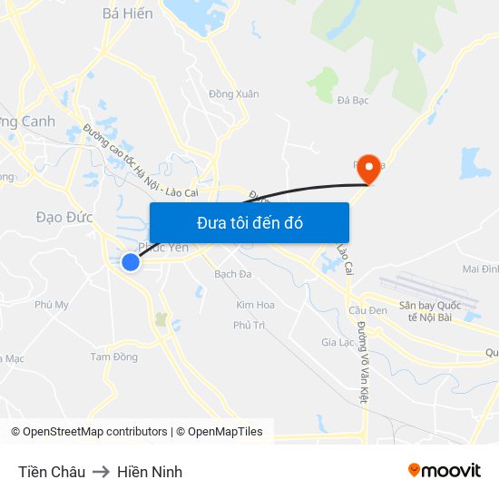 Tiền Châu to Hiền Ninh map